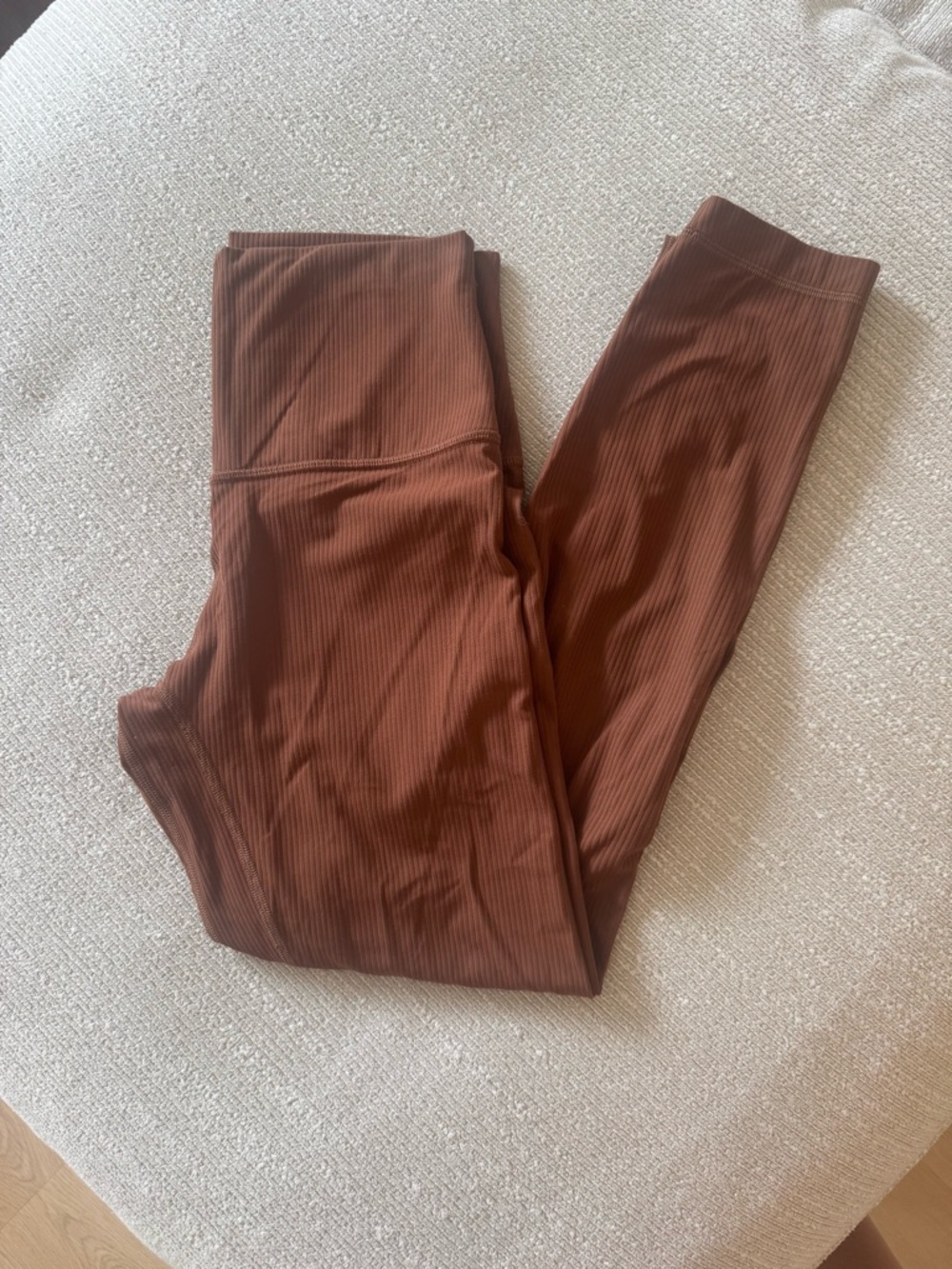 lululemon athletica Ribbed High-Waist Leggings in Brick Brown